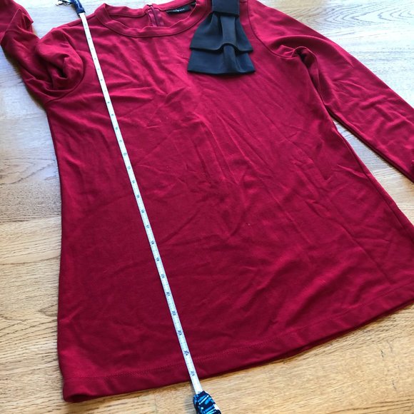 Halogen Red Black Bow Top Long Sleeve XS - Picture 8 of 9